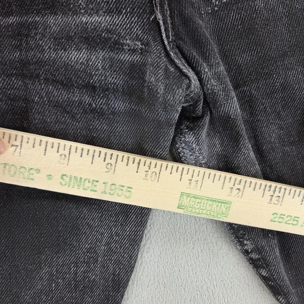 Vintage Levis 501 Jeans Mens Black Button Fly Made In USA Altered Hem Fits 26x27